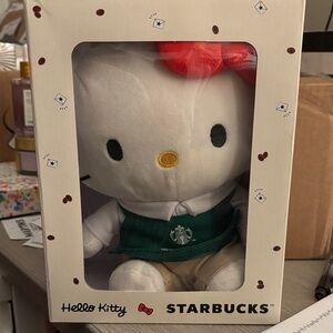 Starbucks Hello Kitty Plush with Red Bow and Green Apron